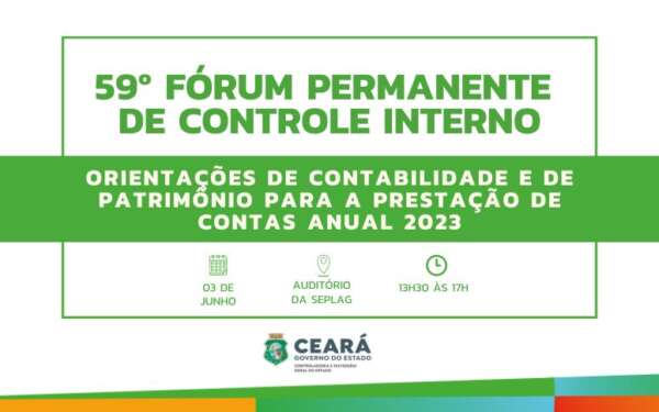 CGE recebe inscrições para o 59º Fórum Permanente de Controle Interno
