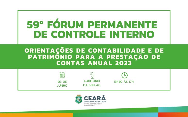 CGE recebe inscrições para o 59º Fórum Permanente de Controle Interno