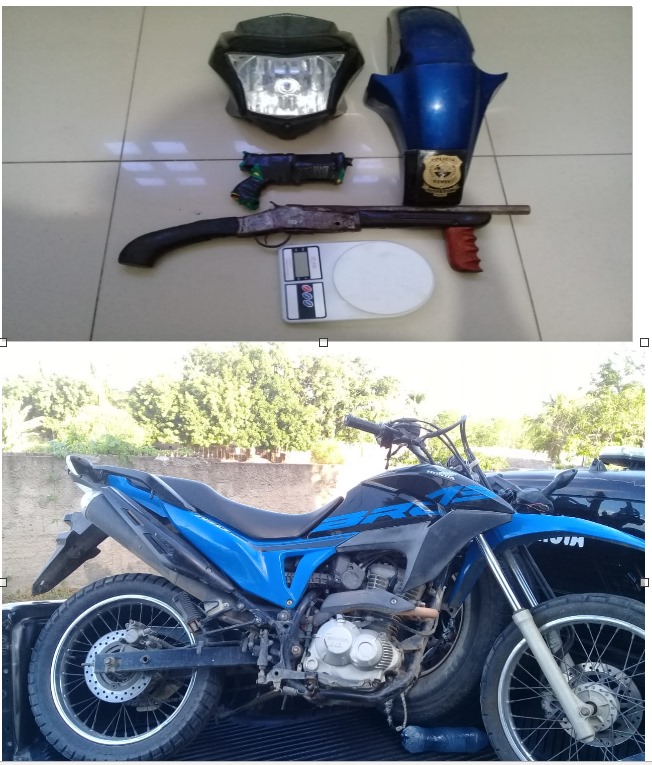 Homem é preso em flagrante em posse de arma de fogo e moto roubada em Senador Pompeu