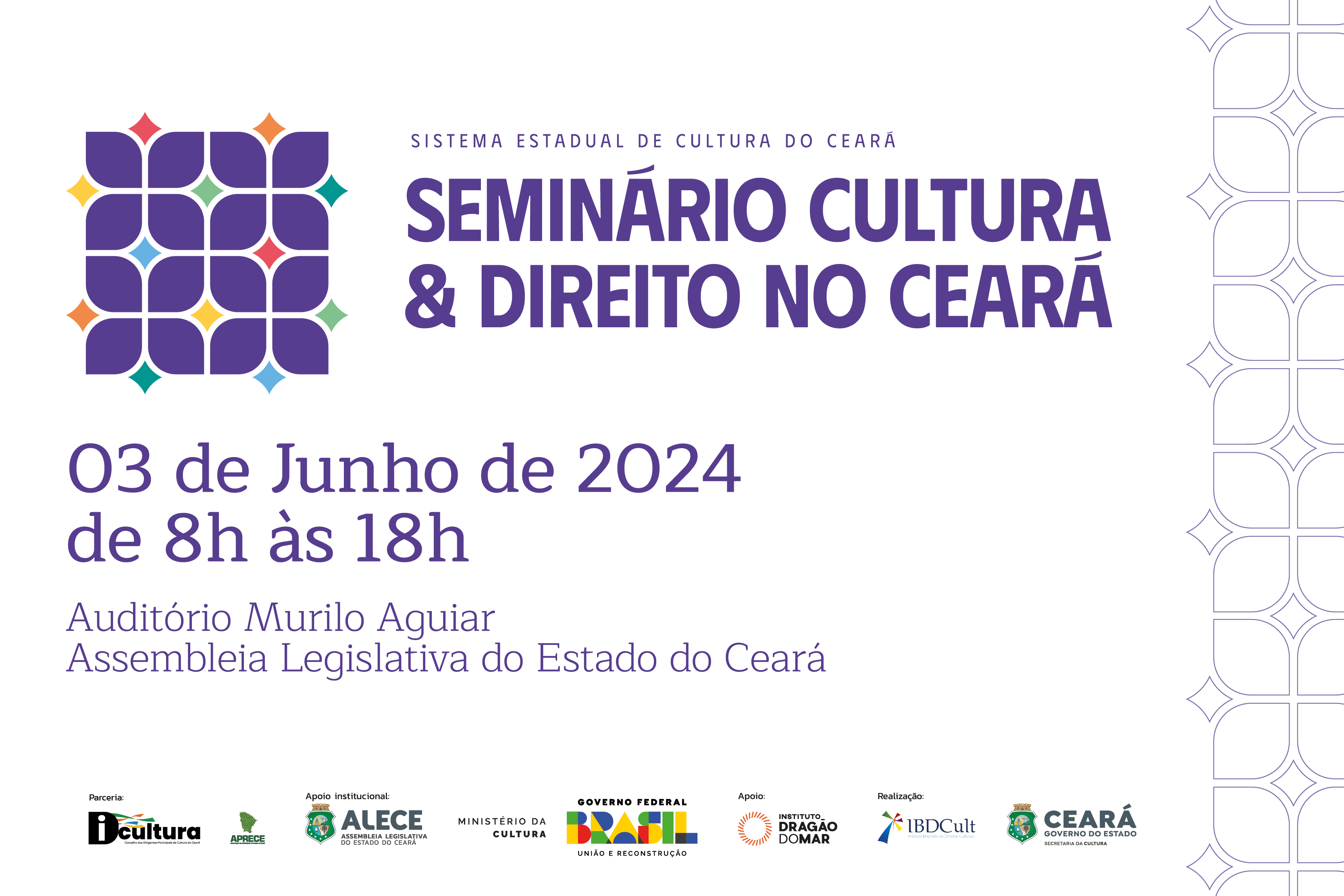 Secult Ceará convida gestores municipais para o seminário “Cultura e Direito no Ceará”
