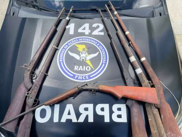 Seis armas são apreendidas pela PMCE durante ação em Campos Sales