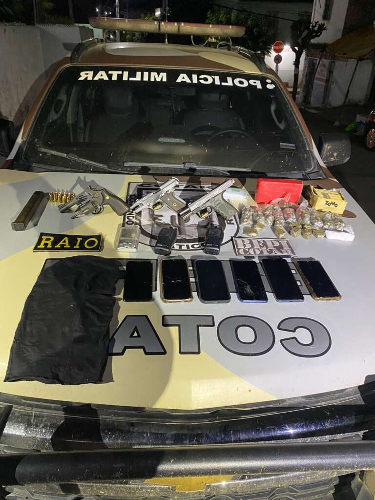 Ação da PMCE resulta na apreensão de granada, armas de fogo, drogas e munições em Boa Viagem