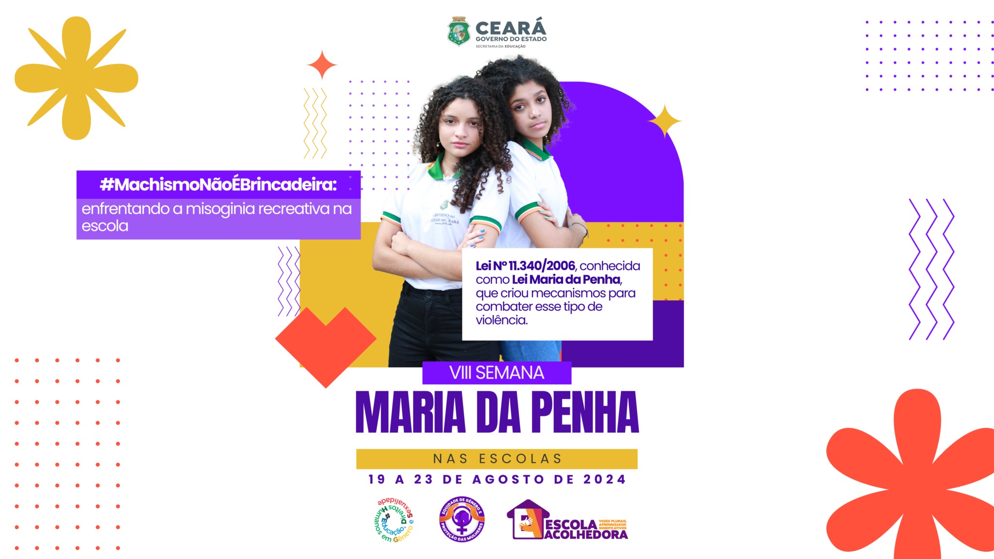 VIII Semana Maria da Penha nas Escolas traz como tema o combate à misoginia recreativa