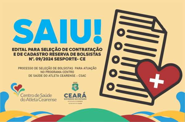 Sesporte lança edital para contratação e cadastro de reserva de bolsistas para o Centro de Saúde do Atleta Cearense