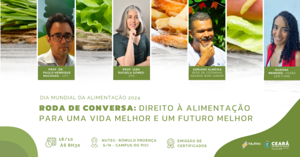 Inscrições abertas: Nutec promove roda de conversa em homenagem ao Dia Mundial da Alimentação