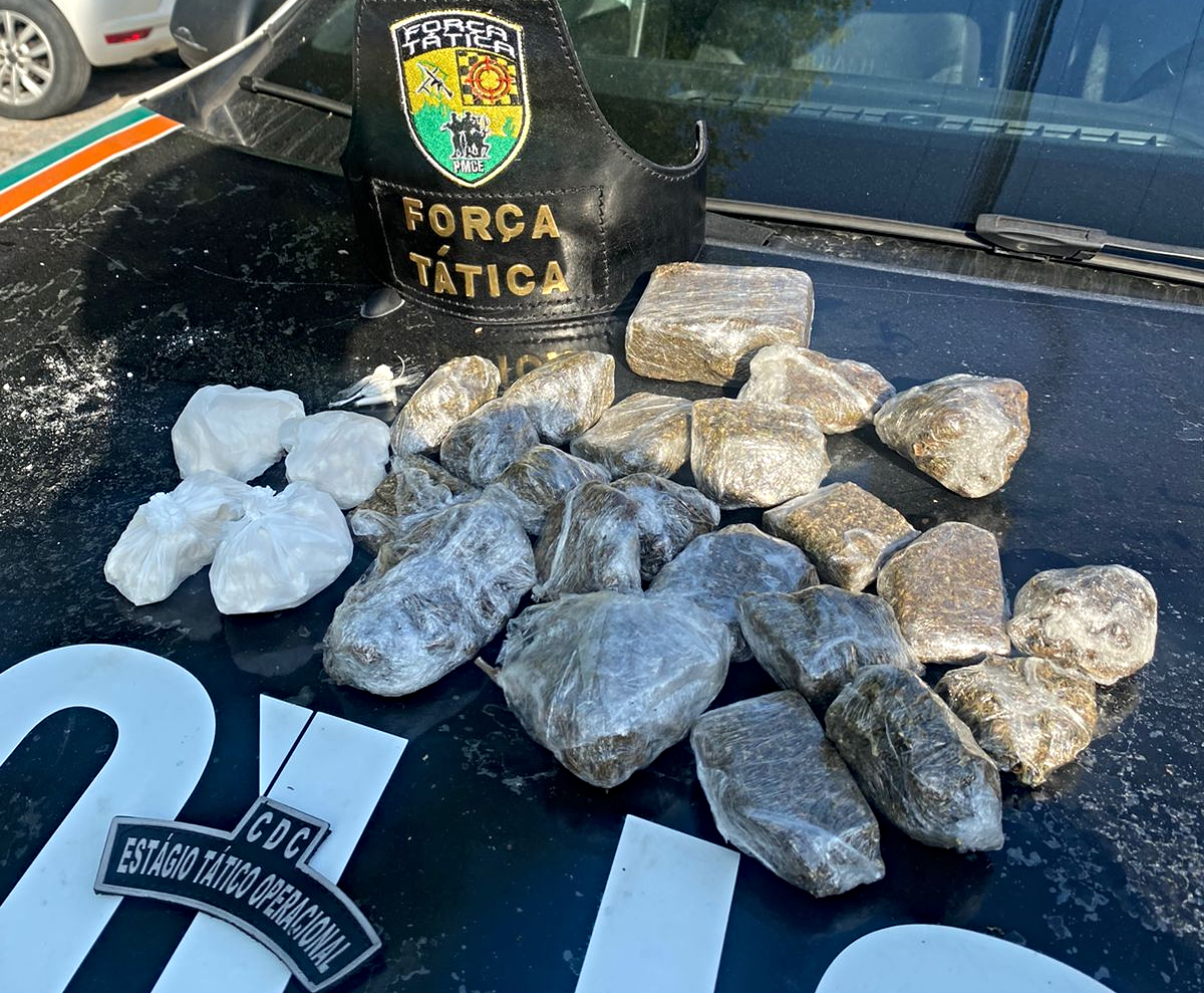 Polícia Militar apreende drogas durante patrulhamento no bairro Jardim Guanabara