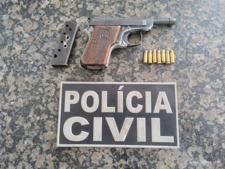 PCCE recupera caminhão roubado e prende suspeito de receptação, porte ilegal de arma de fogo e adulteração veicular
