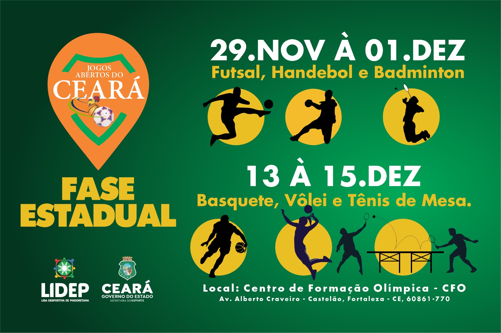 Jogos Abertos do Ceará iniciam fase estadual neste final de semana