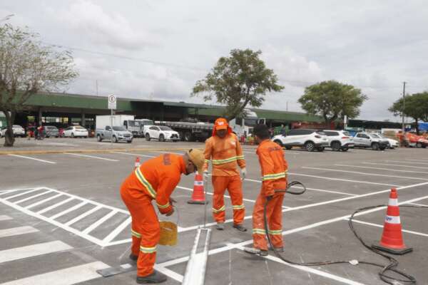 Ceasa-CE aplica nova sinalização horizontal e vertical no entreposto de Maracanaú