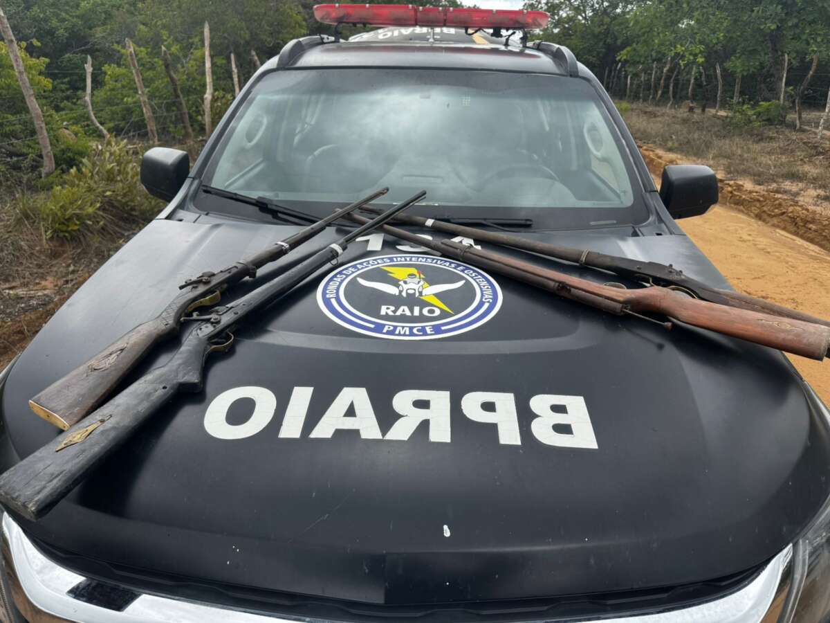 PMCE apreende quatro espingardas na zona rural de Jardim
