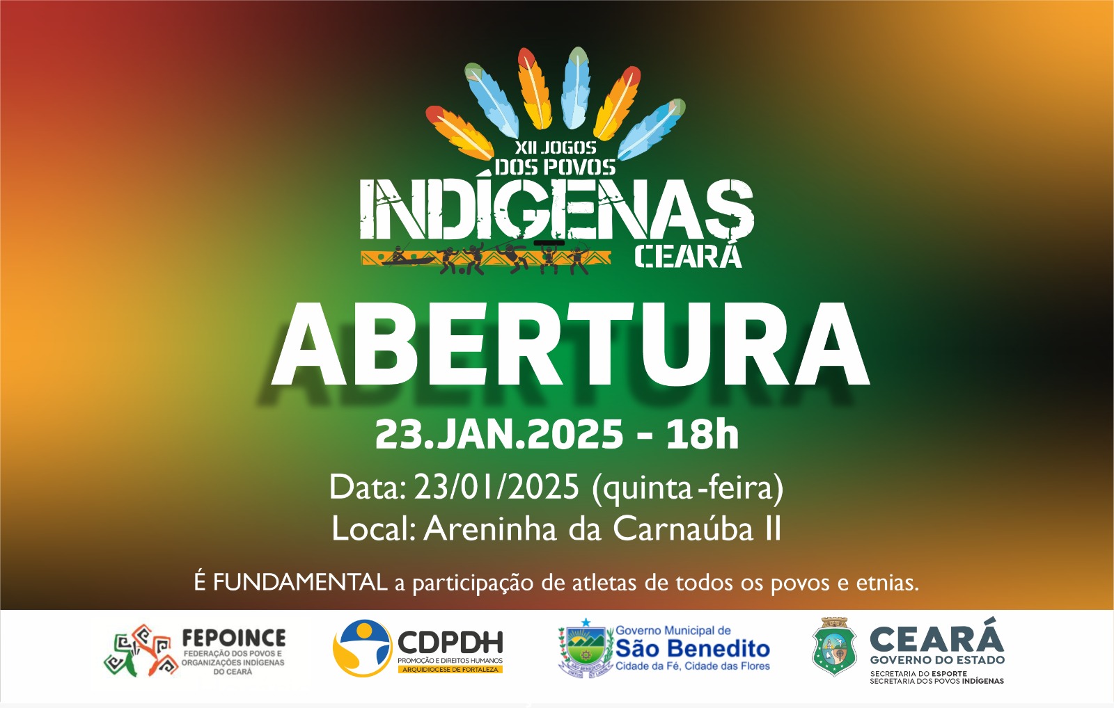 Abertura dos Jogos dos Povos Indígenas ocorre nesta quinta-feira (23), em São Benedito