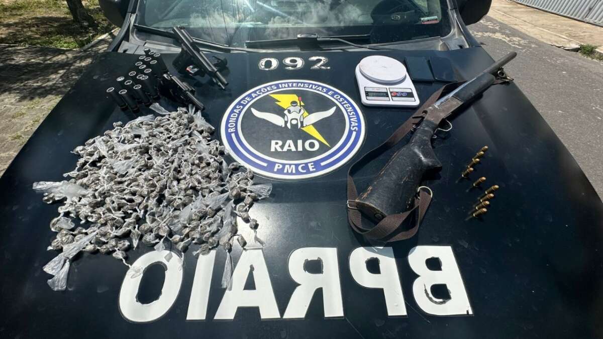 Polícia Militar apreende armas, drogas e detém dois suspeitos em Amontada