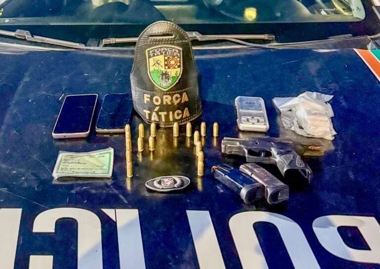 Arma de fogo é apreendida e suspeito com mandado de prisão em aberto é capturado pela PMCE