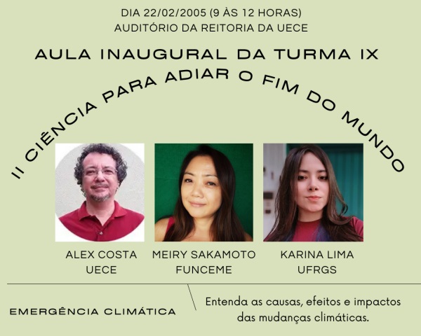 Uece promove debate sobre mudança climática na aula inaugural do Mestrado em Climatologia