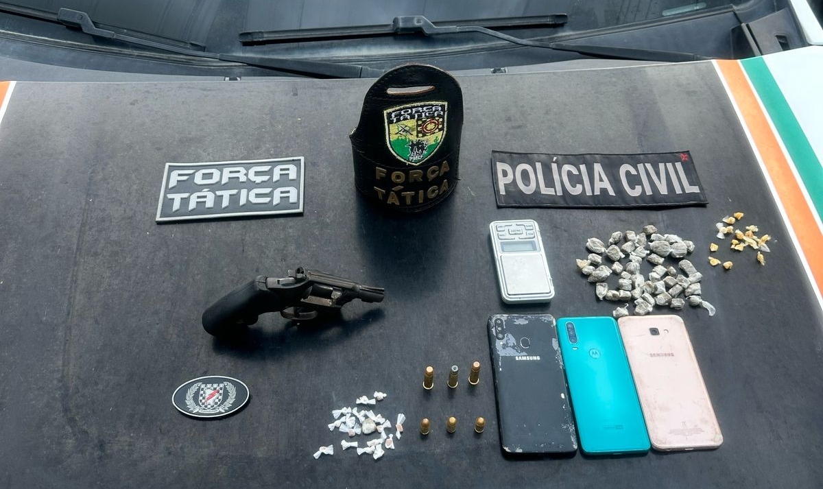 Com apoio da Coin, Forças de Segurança capturam dupla e apreendem arma e drogas em Caucaia