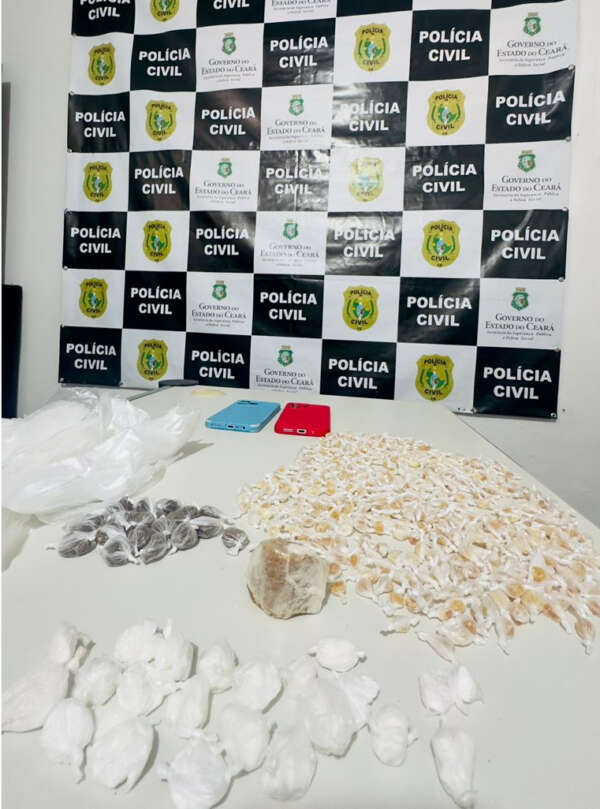 Casal é preso em flagrante pela Polícia Civil em posse de drogas em Maranguape