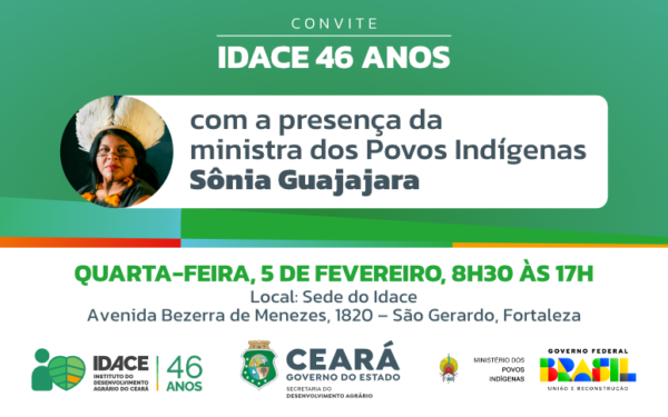 Com a presença da ministra Sônia Guajajara, Idace celebra 46 anos nesta quarta (5)
