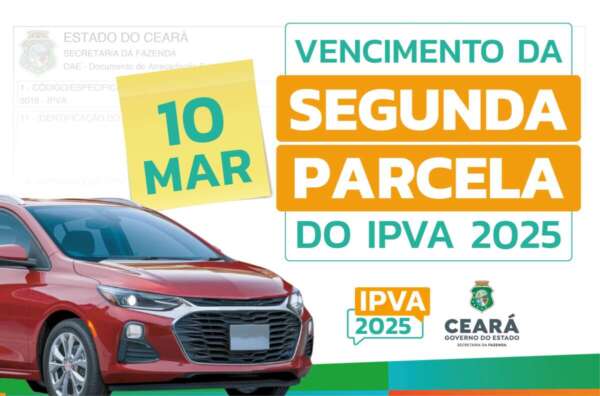 2ª parcela do IPVA 2025 vence nesta segunda-feira (10)