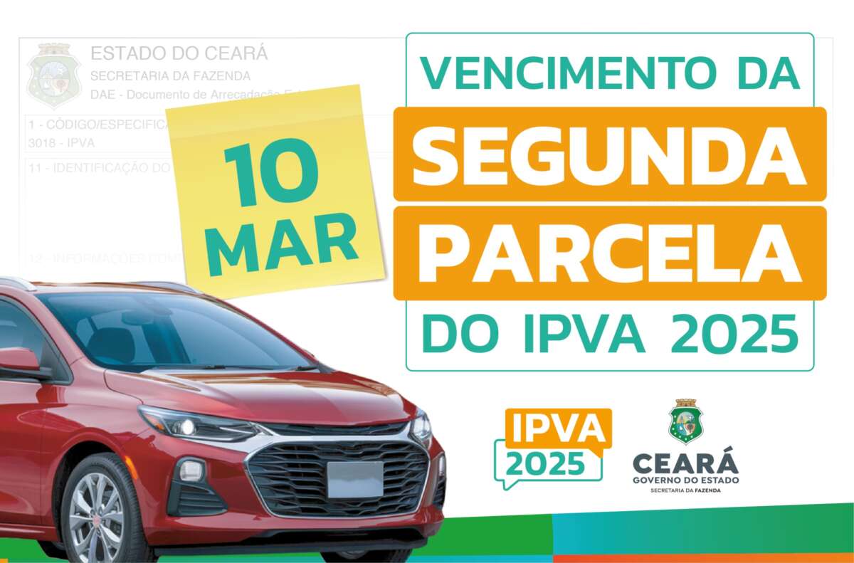 2ª parcela do IPVA 2025 vence nesta segunda-feira (10)