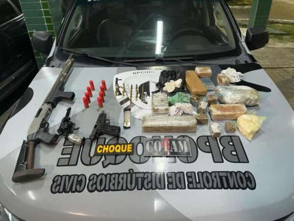 Três armas de fogo, munições, 3,7 kg de drogas e uma granada são apreendidas pela PMCE no Vicente Pinzón