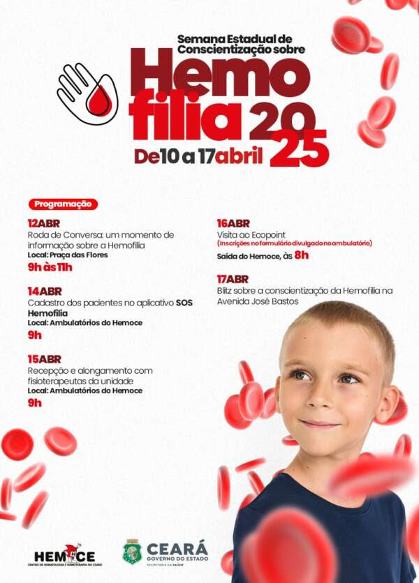 Hemoce celebra Semana Estadual de Conscientização sobre a Hemofilia com programação especial
