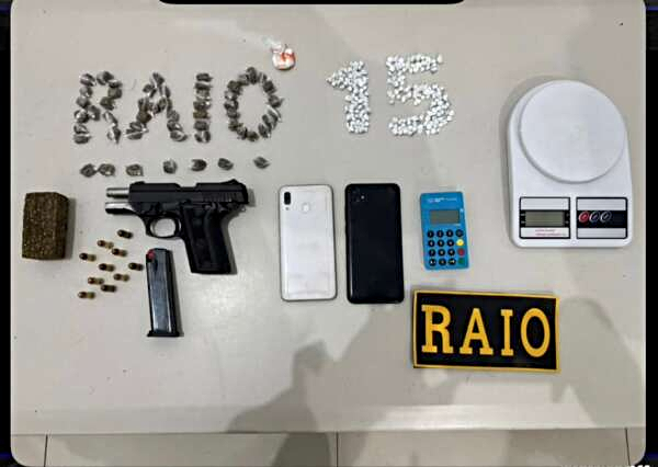 Polícia Militar apreende arma de fogo, munições e entorpecentes no bairro Vicente Pinzón