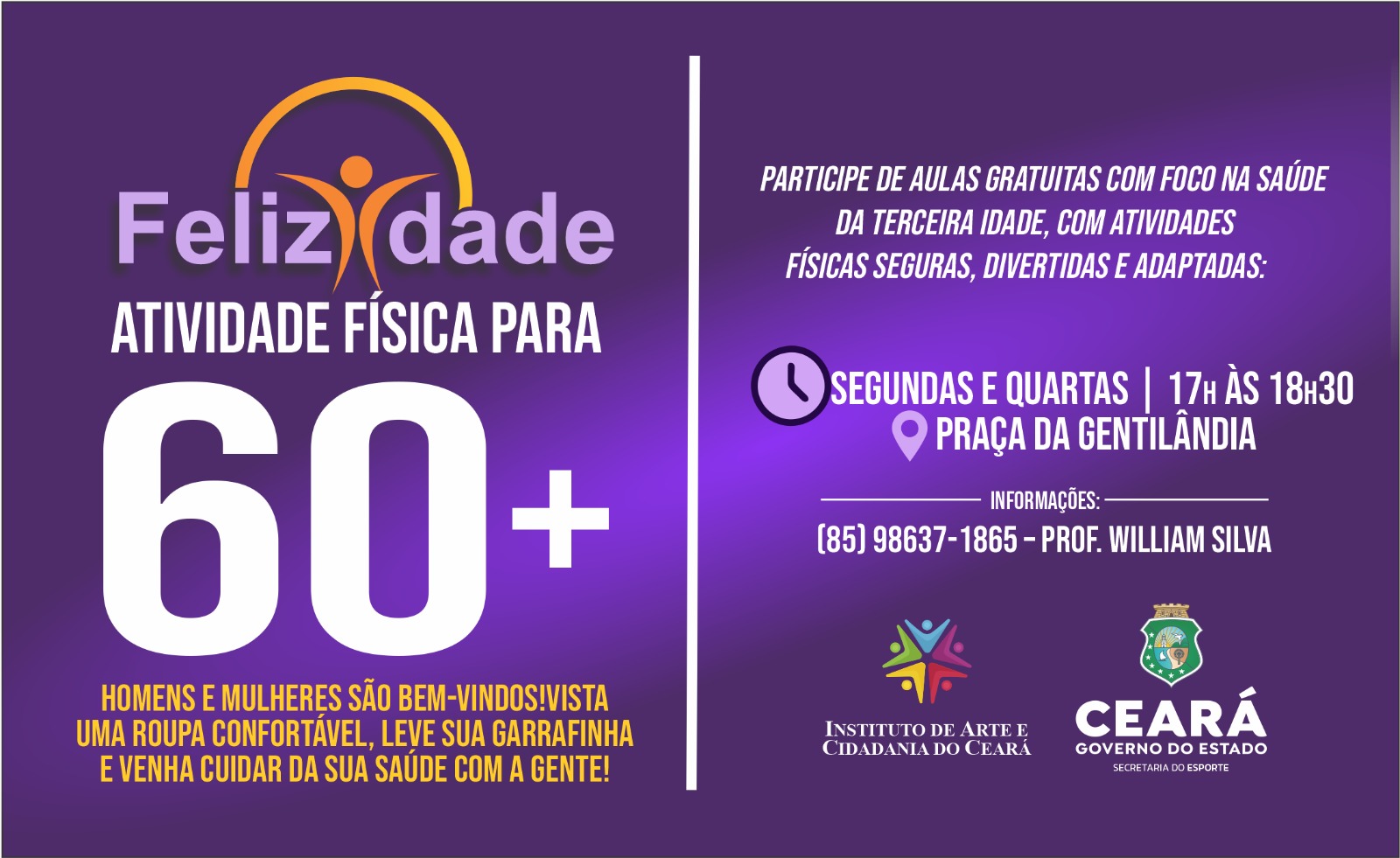 Sesporte abre inscrições para o Projeto Felizidade, no bairro Benfica