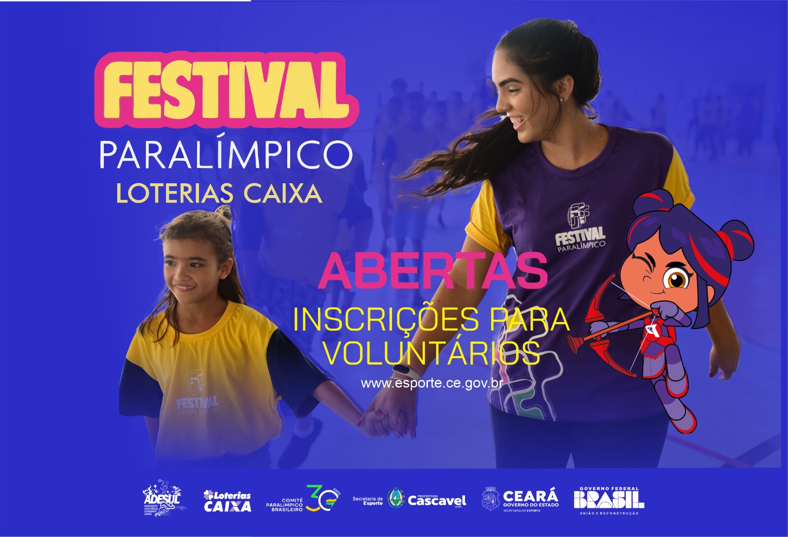 Sesporte abre seleção de voluntários para o Festival Paralímpico, em Cascavel