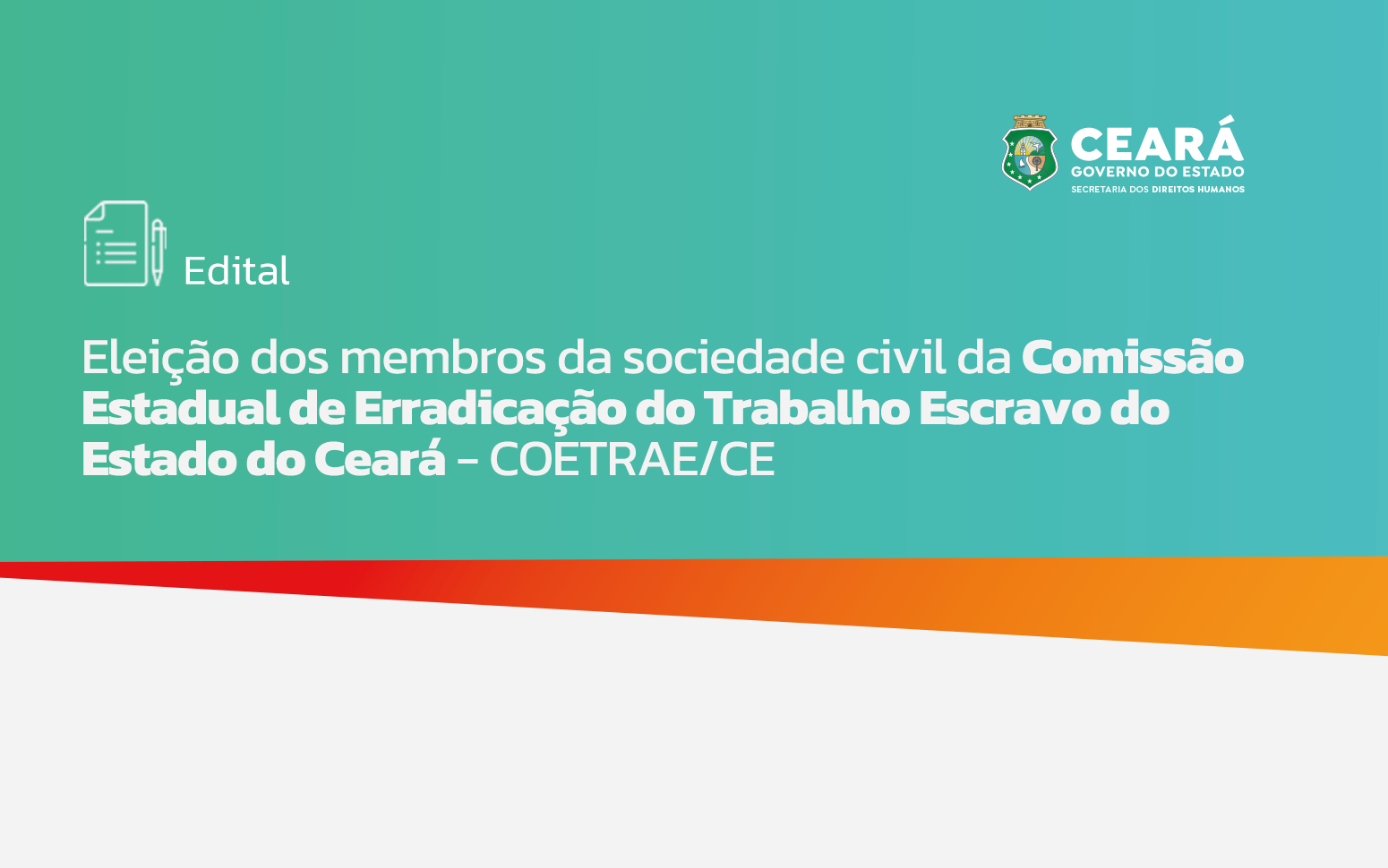 Sedih lança edital para eleição de representantes da sociedade civil na COETRAE-CE