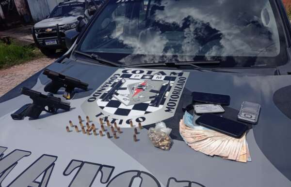 Polícia Militar prende suspeito com duas armas de fogo no bairro Siqueira