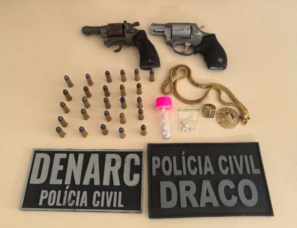 Trio suspeito de integrar grupo criminoso é preso com armas e drogas pela PCCE em Sobral
