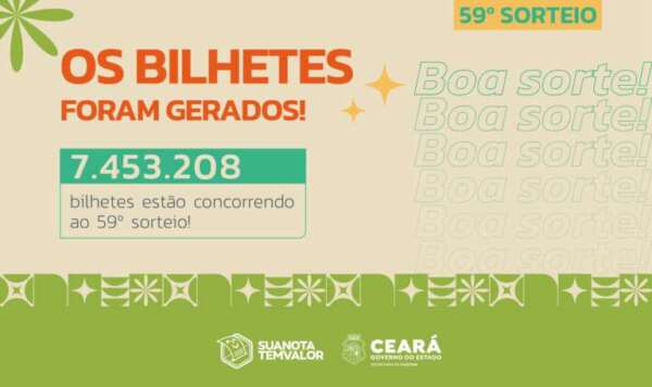Mais de 7,4 milhões de bilhetes foram gerados para o 59º sorteio do Sua Nota Tem Valor