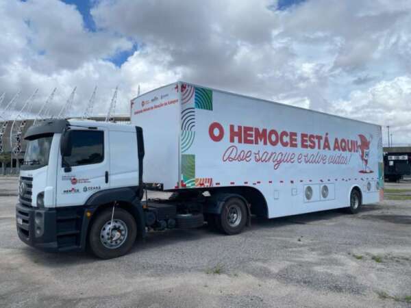 Unidade Móvel do Hemoce chega a mais um shopping em Fortaleza; ação itinerante ocorre até domingo (29)