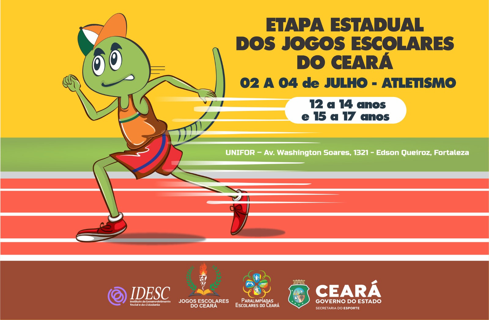 Jogos Escolares do Ceará reúnem mais de 500 alunos-atletas na modalidade de atletismo, entre os dias 02 a 04 de julho