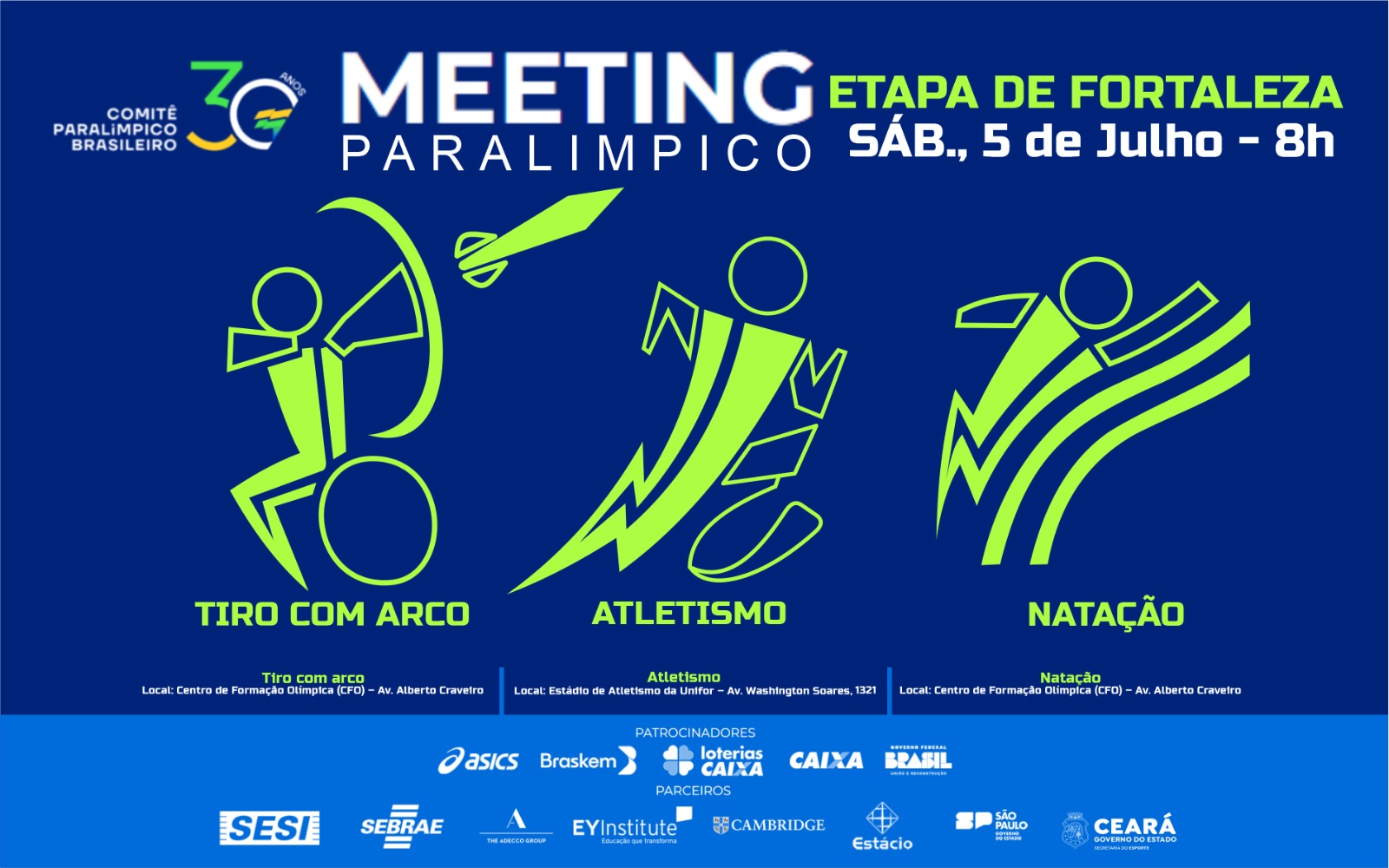 Sesporte apoia Meeting Paralímpico organizado pelo Comitê Paralímpico Brasileiro neste sábado (5), em Fortaleza