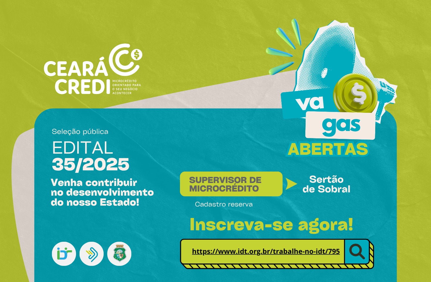 Ceará Credi seleciona Supervisor de Crédito para atuação em Sobral