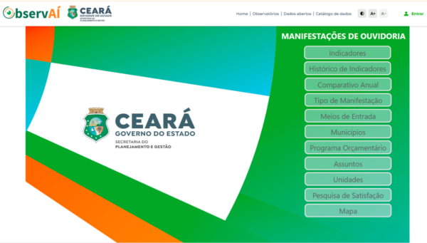 Seplag disponibiliza um painel de BI para acompanhamento das manifestações de Ouvidoria