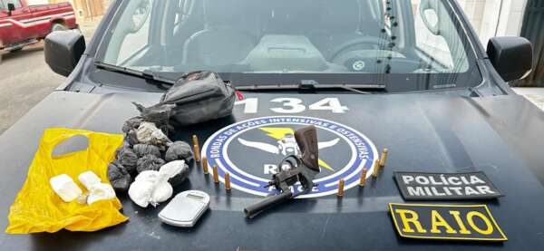 PMCE prende suspeitos de roubo, tráfico de drogas e posse ilegal de arma de fogo em Jardim