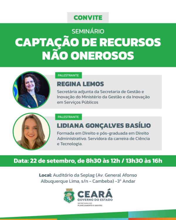 Seplag-CE promove seminário para ampliar a captação de recursos não onerosos