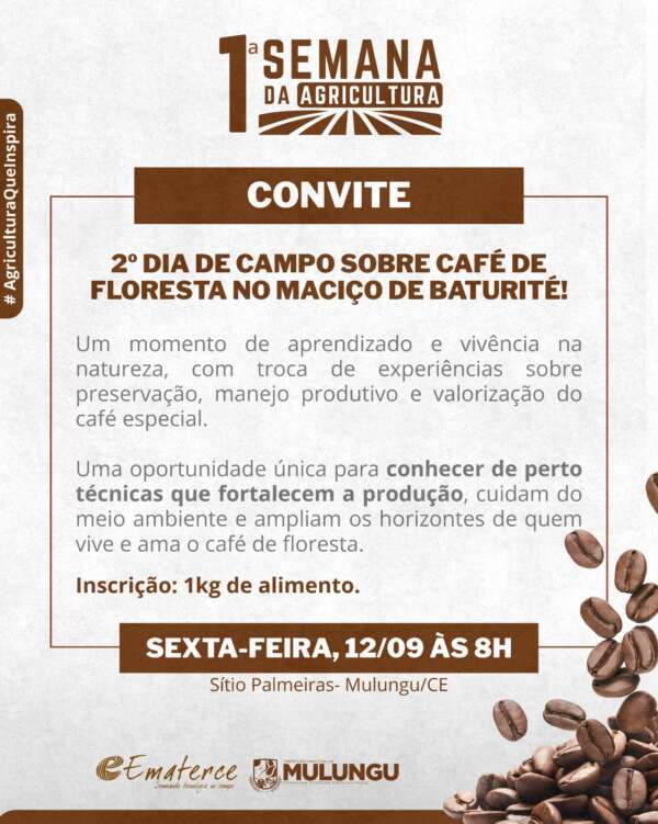 SDE e Ematerce promovem capacitação sobre café de floresta na região do Maciço de Baturité