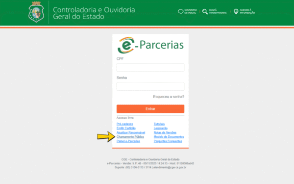 Sistema e-Parcerias ganha funcionalidade para o cidadão acompanhar os Chamamentos Públicos do Estado