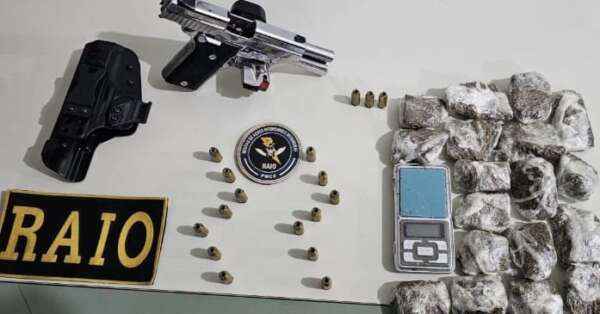 Homem é preso pela PMCE com pistola e drogas em São Gonçalo do Amarante