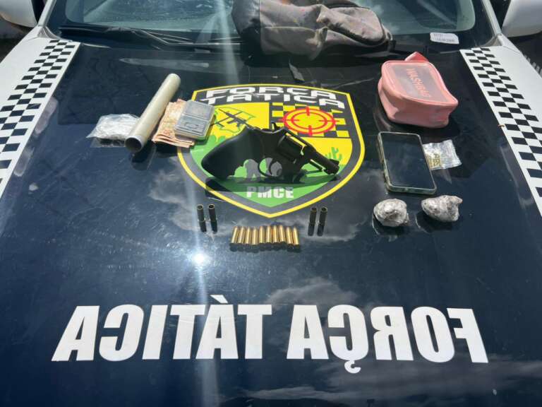 Com informações do Disque-Denúncia 181, ação conjunta resulta na captura de suspeito com drogas e arma em Maracanaú