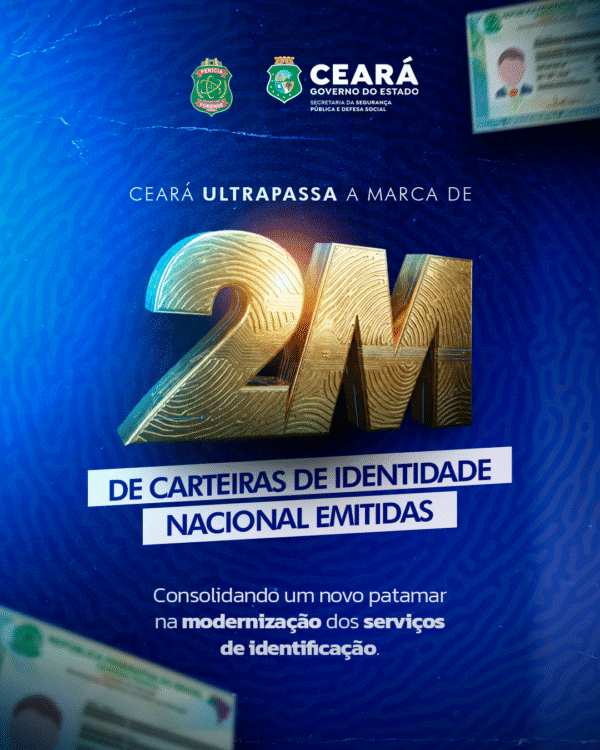 Pefoce ultrapassa a marca de 2 milhões de Carteiras de Identidade Nacional emitidas no Ceará