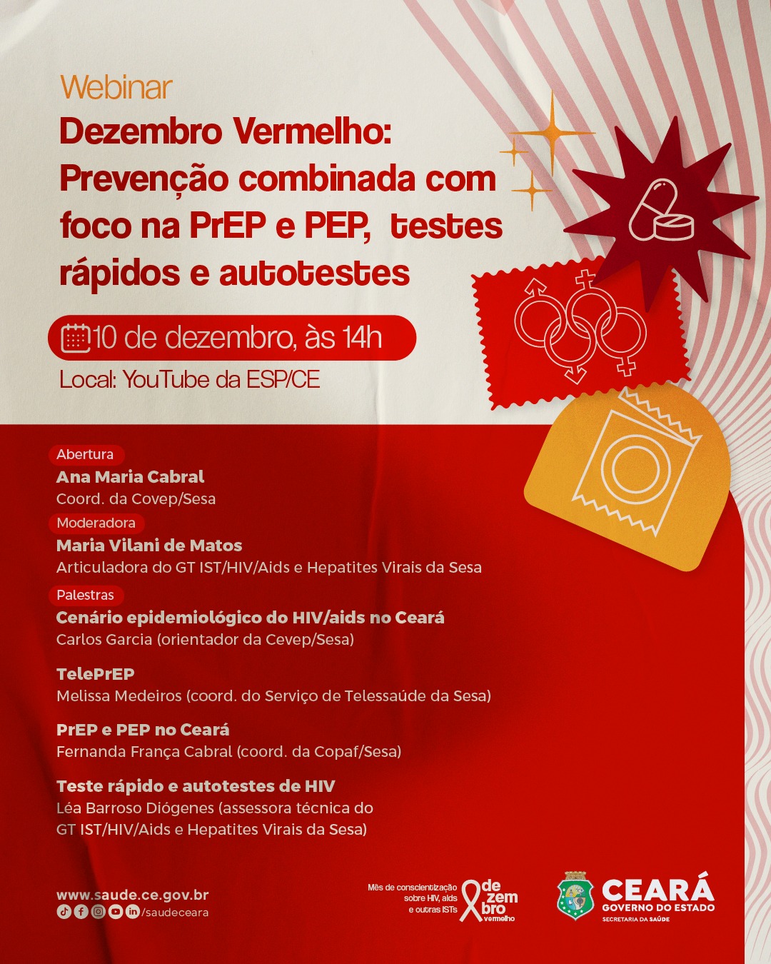 Sesa promove webinar sobre prevenção combinada no Dezembro Vermelho na quarta-feira (10)