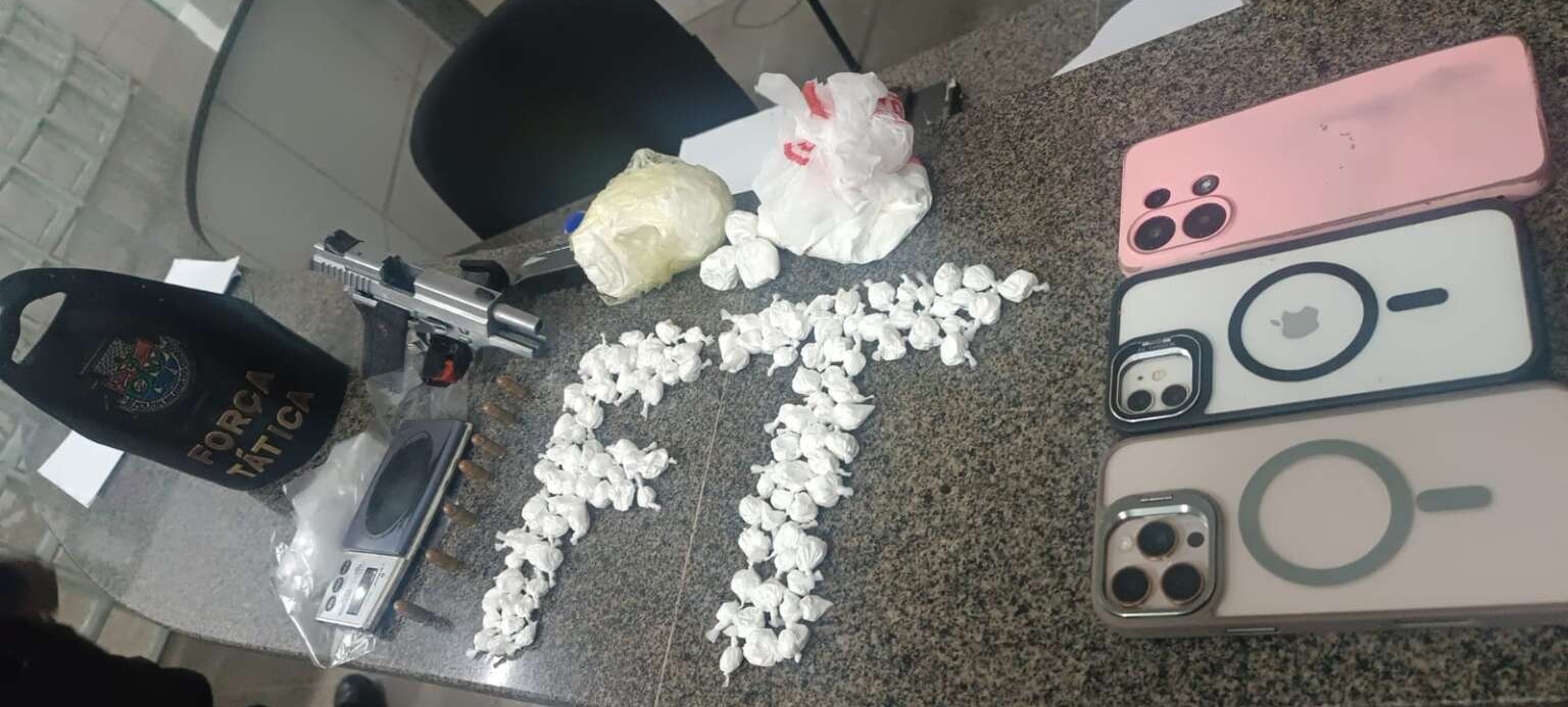 Polícia Militar prende casal com drogas e arma em Chorozinho