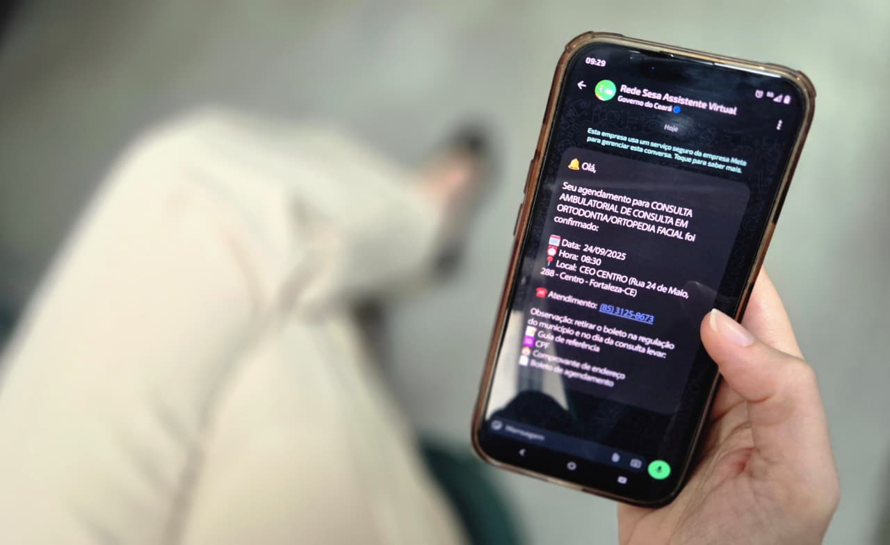Ceará reduz em cerca de 19% as faltas em marcações de consultas e exames laboratoriais com serviço de mensagens pelo WhatsApp