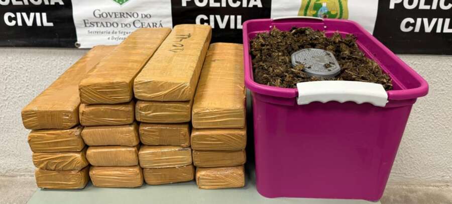 Homem em posse de 20 kg de maconha é preso em flagrante pela Polícia Civil em Caucaia