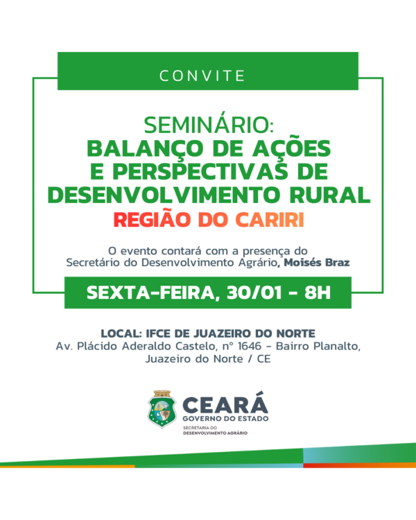 SDA apresenta seminário e perspectivas de desenvolvimento rural no Cariri