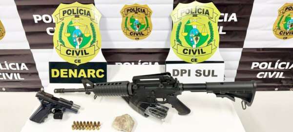 Fuzil, pistola e drogas são apreendidos pela PCCE durante ofensiva na Capital